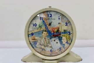 RARE Smith Alarm Clock Football Pool Checker novelty c.  1950s Great Britain 3