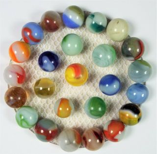 25 Antique Collectible Marbles Over 80 Years Old Family Hand Me Down - 1575 - 9