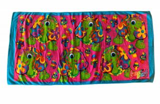 Lisa Frank Turtle Beach Towel Rare Multi Colored 80’s Nostalgia