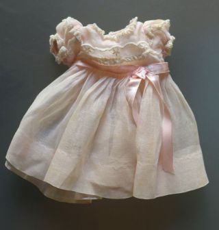 11/20 Vintage Kathy Pink Dress With White Lace Trim,  And Pink Satin Ribbon Bow