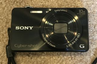Sony DSC - WX220 18.  2 MP Digital Camera - Black Rarely w/ Case 2