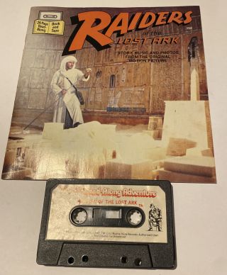 Raiders Of The Lost Ark Book & Cassette Rare