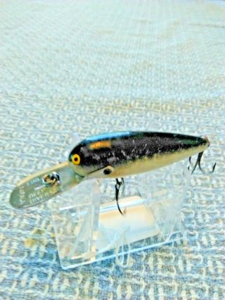 Old Lure Vintage Balsa Wood Rapala Made In Finland Deep Diver 90 - 7 Black/silver.