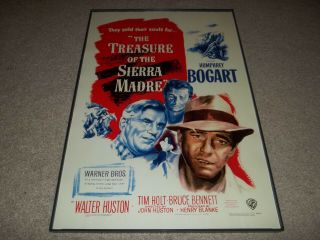 Rare The Treasure Of The Sierra Madre Movie Poster 11x17 Humphrey Bogart 48/749