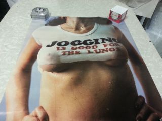 Jogging is good for the lungs Hot girl man cave car garage Poster 1979 28 x20 2