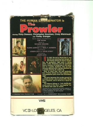 Rare The Prowler VHS Big Box 2