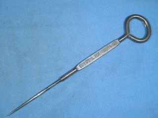 Antique 8 - 5/8 " Steel Ice Pick Advertising Crystal Ice & Coal Co Somerville