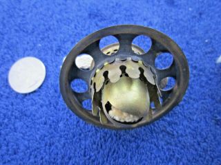 Antique Brass Miniature Nutmeg Kerosene Or Oil Lamp Burner With Globe Ring 2
