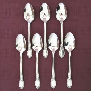 Wm A Rogers Park Lane Set Of 7 Teaspoons Silverplate Chatelaine Dowry Spoon