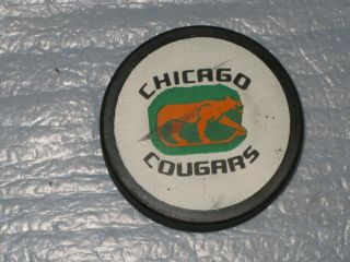 Chicago Cougars Puck Wha World Hockey Association Rare Unlicensed Series 1980 