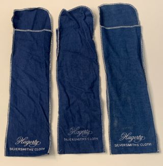 3 Hagerty Silver Cloth Anti - Tarnish Individual Storage Bags 4 " X 11 3/4 "