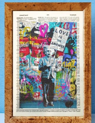 Banksy Love Is The Answer Banksy Street Art Dictionary Page Art Print Vintageq17