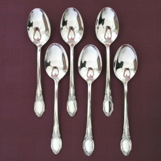 Wm A Rogers Park Lane Set Of 6 Oval Soup Spoons Silverplate Chatelaine Dowry