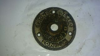 A Rare Antique Hobbs And Co Brass Safe Plaque/plate Brass Key Cover