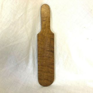 Antique Vintage 14.  25 " Tiger Maple Wooden Double Side Butter Paddle Tool