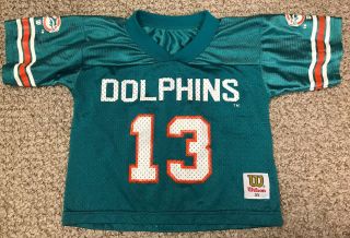 Vintage Dan Marino 13 Miami Dolphins Football Jersey Unisex Toddler Size 3t Euc