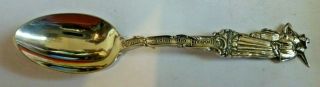 Figural,  Pilgrims,  Plymouth,  Mass.  Sterling Silver Souvenir Spoon,  By Washburn