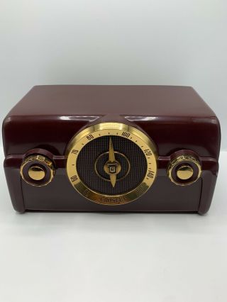Vintage Crosley Model 10 138 Maroon Gold Bakelite Dashboard Tube Radio Rare
