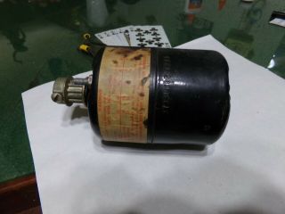 Vintage 12 Volt Motor With A Tread Belt Pulley 2 3/4 Inches Round