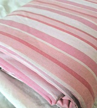 Vintage Jc Penney Fashion Manor Pink Striped Double Full Size 81x95 Flat Sheet