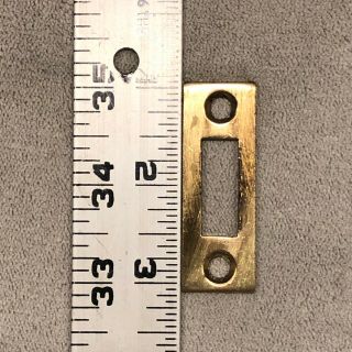 (1) Vintage 2 - 1/8” Solid Brass Door Mortise Lock Strike Plate Keeper Hardware