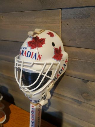 VINTAGE Molson Canadian Goalie Mask Beer Tap Handle Rare Hockey Keg Wood Stick 2