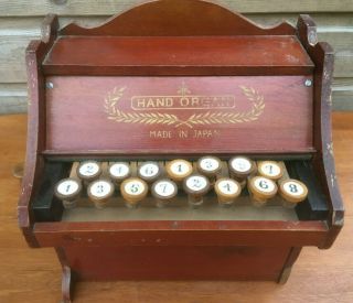 Rare Vintage Yamaha Japan Wooden Toy Piano Hand Pump Reed Organ Keyboard 1940s