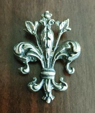 Rare Vintage Guglielmo Cini Sterling Silver Brooch/ Pin - Fleur De Lis