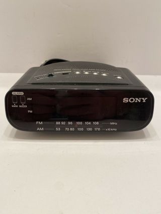 Sony Dream Machine Icf - C212 Am Fm Alarm Digital Clock Radio Black Cleaned