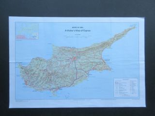 A Large 55 X 34 Cm Map Of Cyprus
