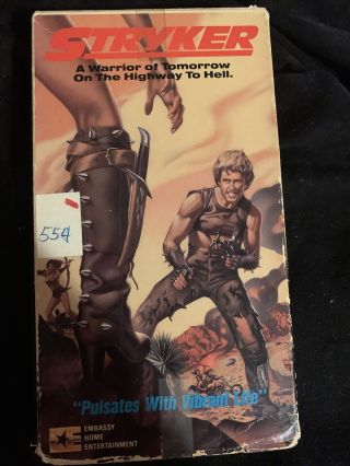 Stryker Mad Max Rip Off Sleaze Gore Embassy Vhs Rare Horror Oop Vhs