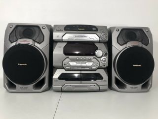 Panasonic Sa - Ak16 5 Cd Stereo System W/ Speakers No Remote Rare Boom Box