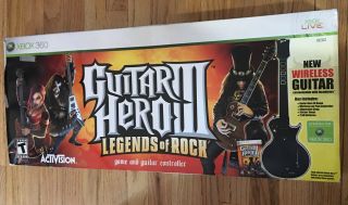 Guitar Hero Iii 3 Legends Rock Bundle Xbox 360 Wireless Guitar Game Set Rare