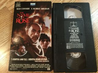 The Name Of The Rose 1986 Rare Vhs Tape,  Sean Connery,  F.  Murray Abraham,  Slater