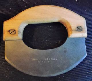 Vtg Food Chopper Brass Screws Henry Disston & Sons Wood Handled Chopping Knife