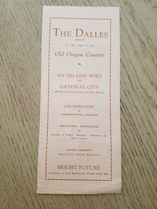 Rare 1930s The Dalles Oregon Visitor Tourist Brochure History Bonneville Dam Or