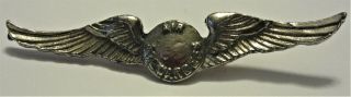 Rare Vintage Silver Tone " Air Stewardess " Winged Pin / Brooch From Estate