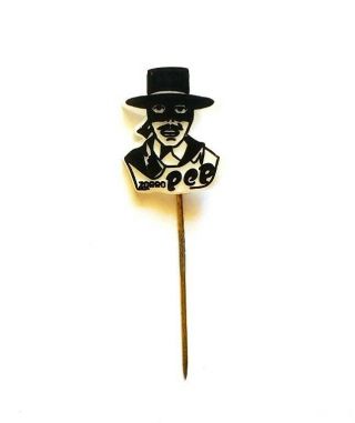 Rare Vintage 1964 Zorro Pep Comic Promo Pin Tv Series Guy Williams Button Disney