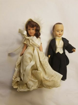 2 Vintage Nancy Ann Storybook Plastic Dolls Boy And Girl
