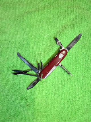 Vintage Wenger Swiss Army 90mm Pocket Knife Rare In Good Collectible