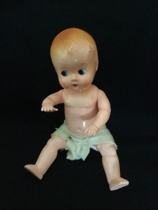 Vintage Ideal Baby Doll 8 Inches Hard Plastic,  Diaper