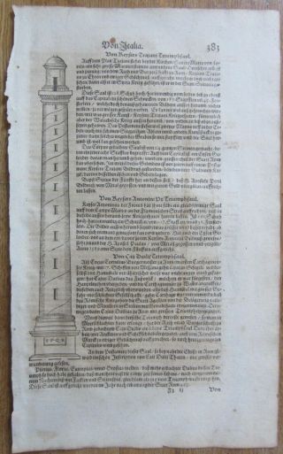 MÜnster/munster: Cosmographia Column Of Trajay Rome Italy - 1628