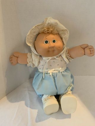 Vintage Cabbage Patch 1982 Blonde Boy Baby Doll With Clothing,  Socks And Shoes