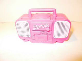 Vintage Hot Pink Barbie Boom Box Radio Stereo Plays One Beat