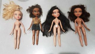 Vintage 4 X Bratz Dolls 2001 Sasha,  Cloe,  Yasmin,  And Meygan Mga