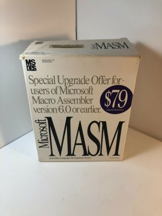 Vintage Microsoft Masm V 6.  1 Assembly Language Development System Rare