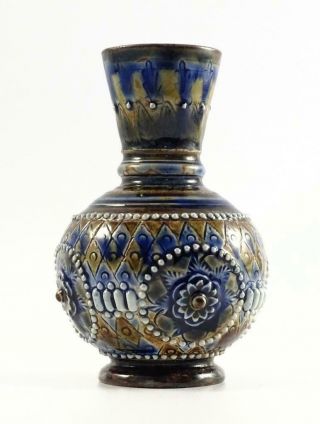 Small Antique Victorian 19th Century 1882 Doulton Lambeth Vase - Fannie J Allen