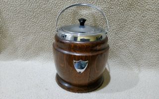 Vintage Wooden Biscuit Barrel