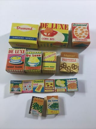Vintage Barbie Doll 1960s Deluxe Reading Dream Kitchen Packaged Food Boxes