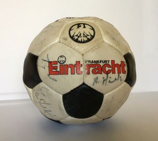 Fc Eintracht Frankfurt Football Ball Soccer Signed Team Autograph Rare Vintage